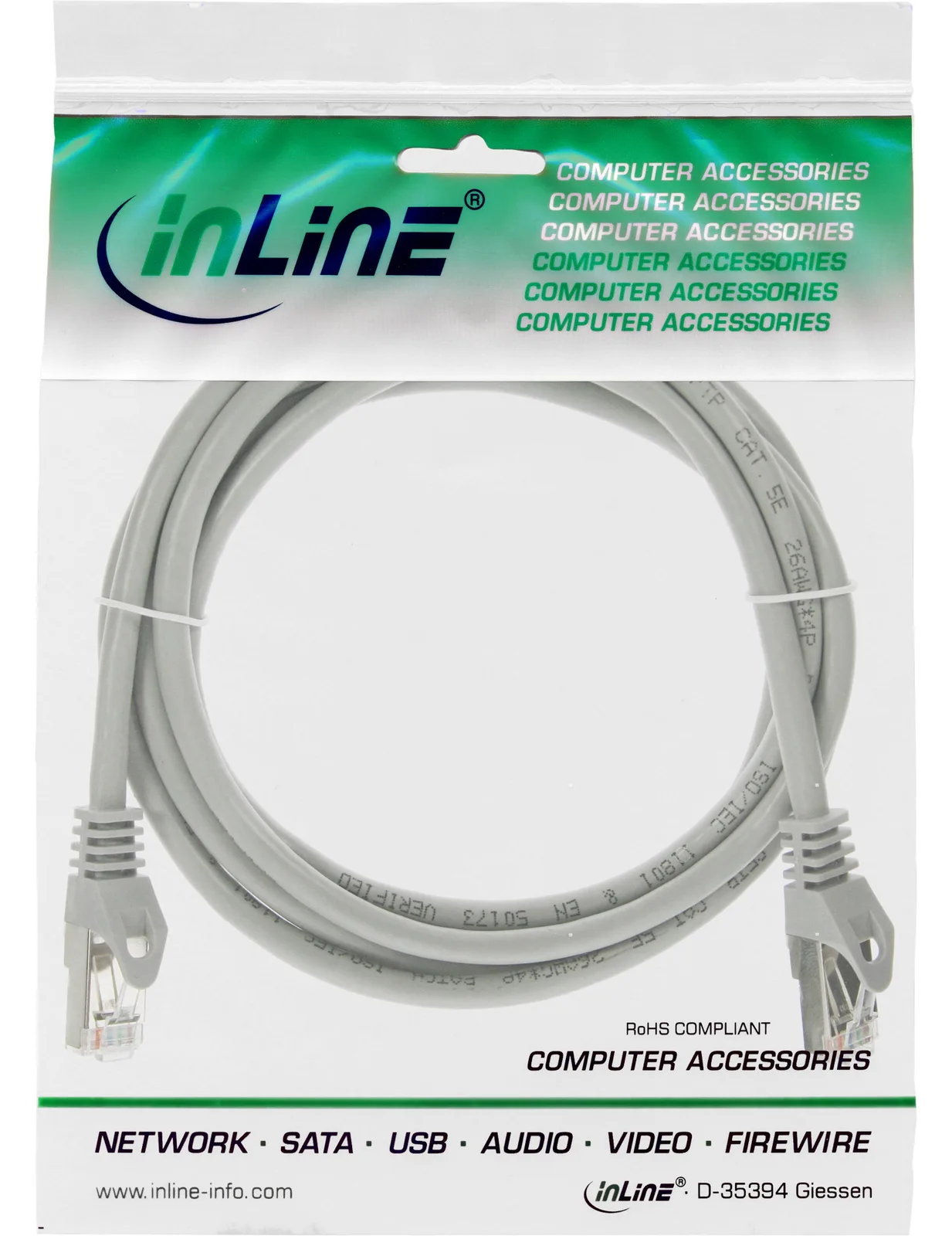 InLine Patchkabel - F/UTP - Cat.5e - grau - 3m, Ansicht 4