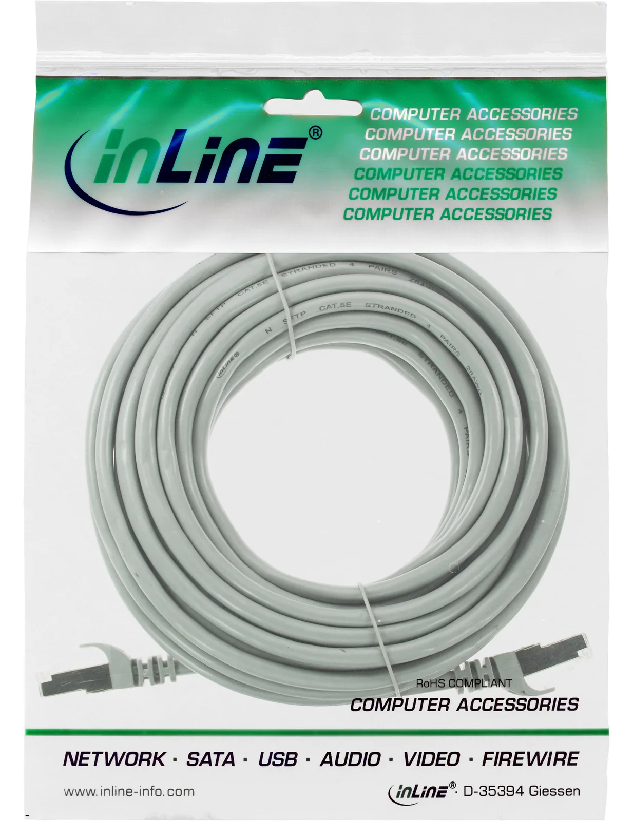 InLine Patchkabel - F/UTP - Cat.5e - grau - 5m, Ansicht 4