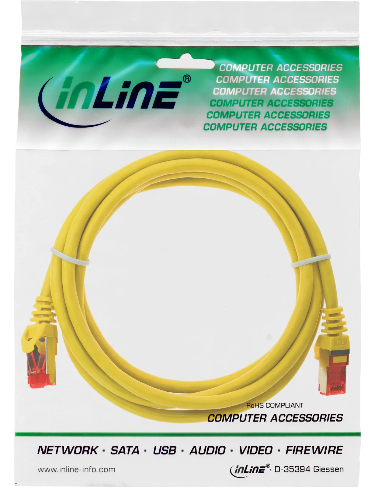 InLine Patchkabel - S/FTP (PiMf) - Cat.6 - 250MHz - PVC - CCA - gelb - 1,5m, Ansicht 4