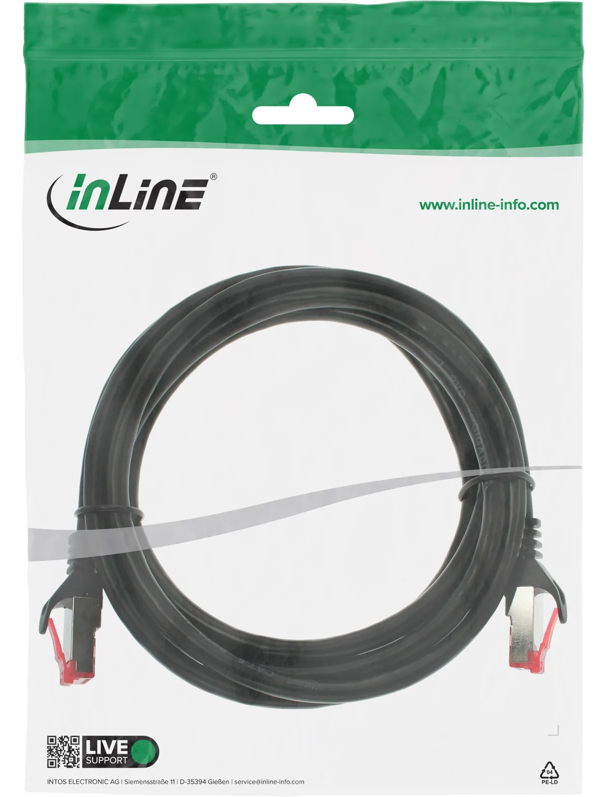 InLine Patchkabel - S/FTP (PiMf) - Cat.6 - 250MHz - PVC - Kupfer - schwarz - 2m, Ansicht 4
