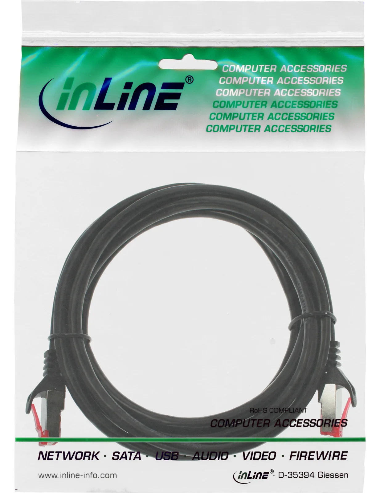 InLine Patchkabel - S/FTP (PiMf) - Cat.6 - halogenfrei - Kupfer - schwarz - 2m, Ansicht 3
