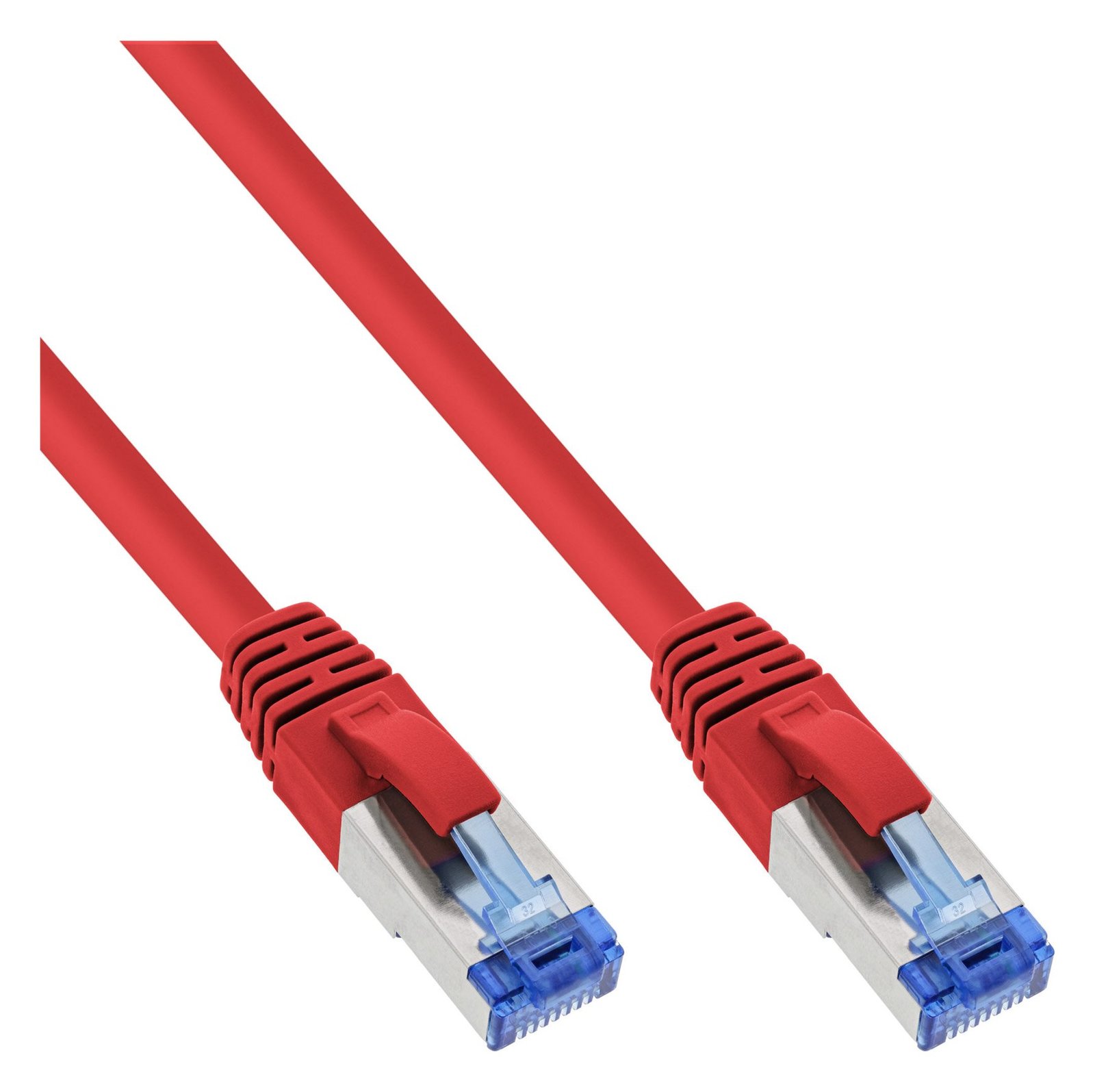 InLine Patchkabel - S/FTP (PiMf) - Cat.6A - halogenfrei - rot - 3m