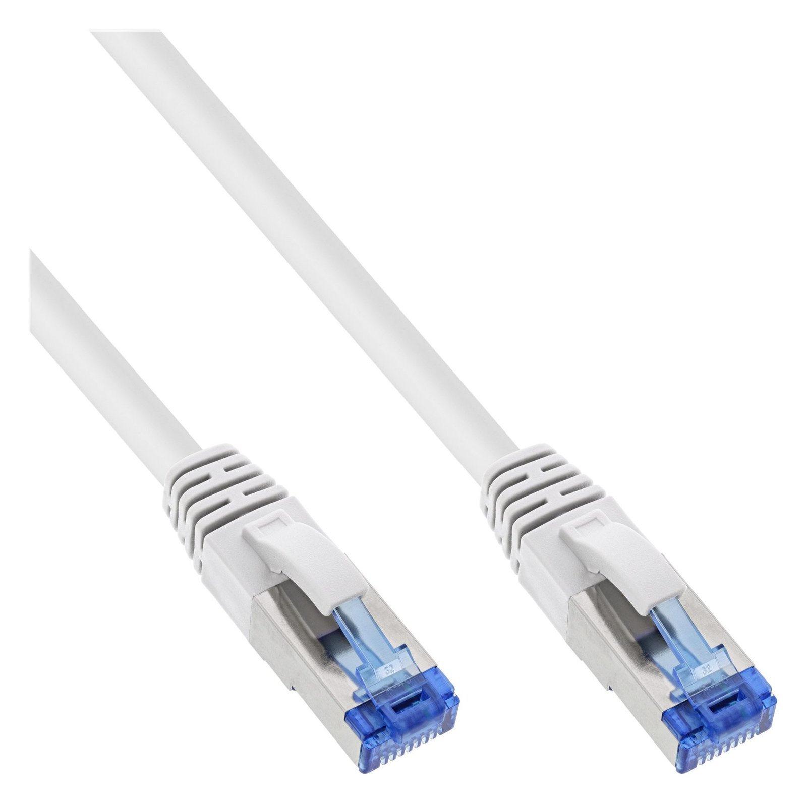 InLine Patchkabel - S/FTP (PiMf) - Cat.6A - halogenfrei - weiß - 1m