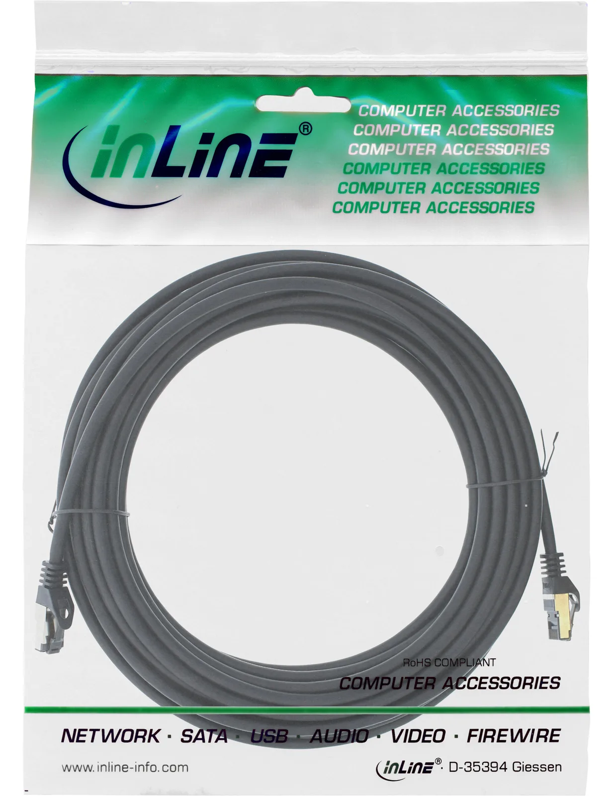InLine Patchkabel - S/FTP (PiMf) - Cat.8.1 - 2000MHz - halogenfrei - schwarz - 10m, Ansicht 4
