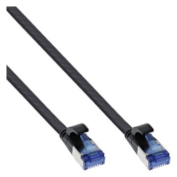 InLine Patchkabel flach - U/FTP - Cat.6A - TPE halogenfrei - schwarz - 0,3m von LumaTech