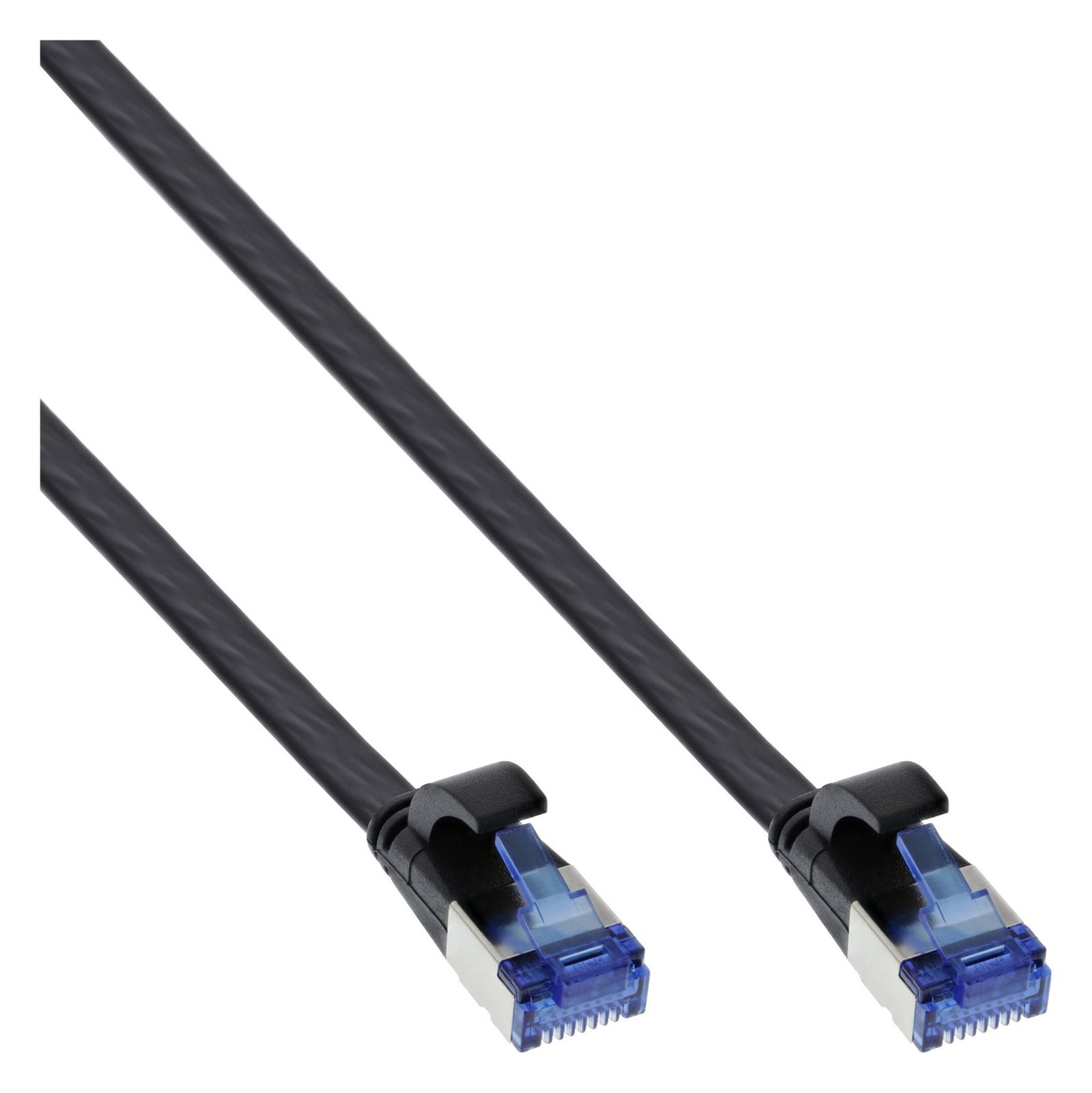 InLine Patchkabel flach - U/FTP - Cat.6A - TPE halogenfrei - schwarz - 0,3m
