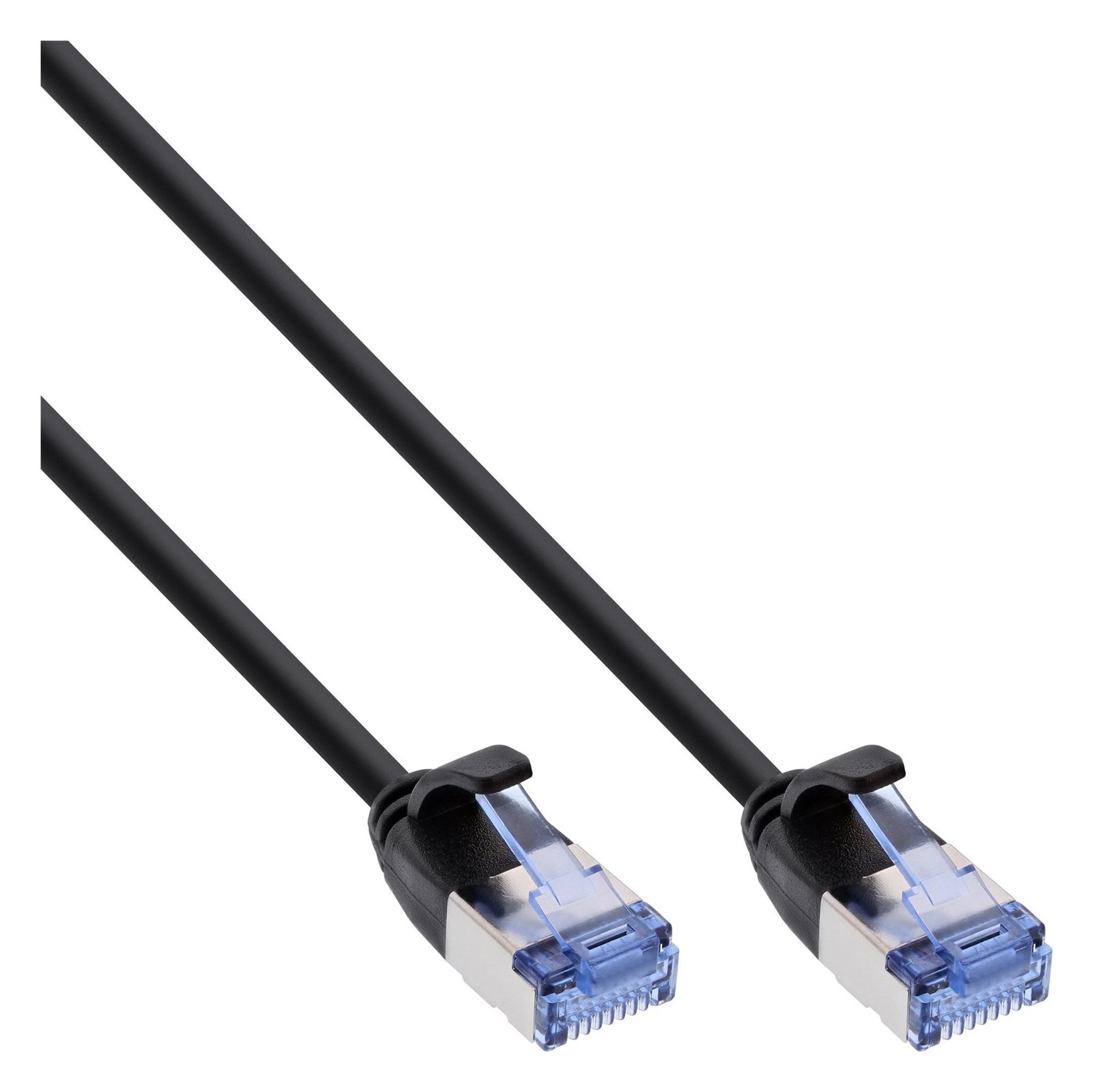 InLine Patchkabel slim - U/FTP PiMf - Cat.6A - schwarz - 0,25m