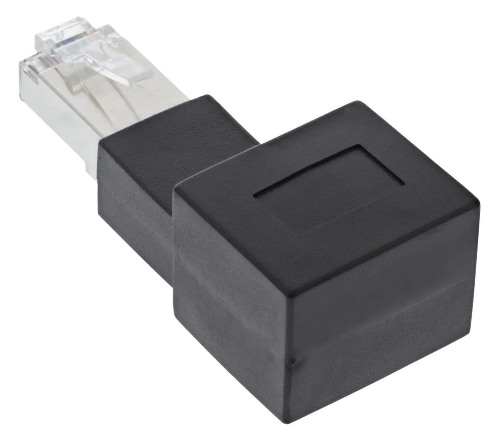 InLine Patchkabel-Adapter Cat.6A - RJ45 Stecker/Buchse - 90° nach links gewinkelt, Ansicht 5