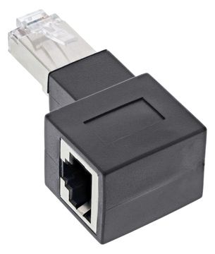 InLine Patchkabel-Adapter Cat.6A - RJ45 Stecker/Buchse - 90° rechts gewinkelt von LumaTech