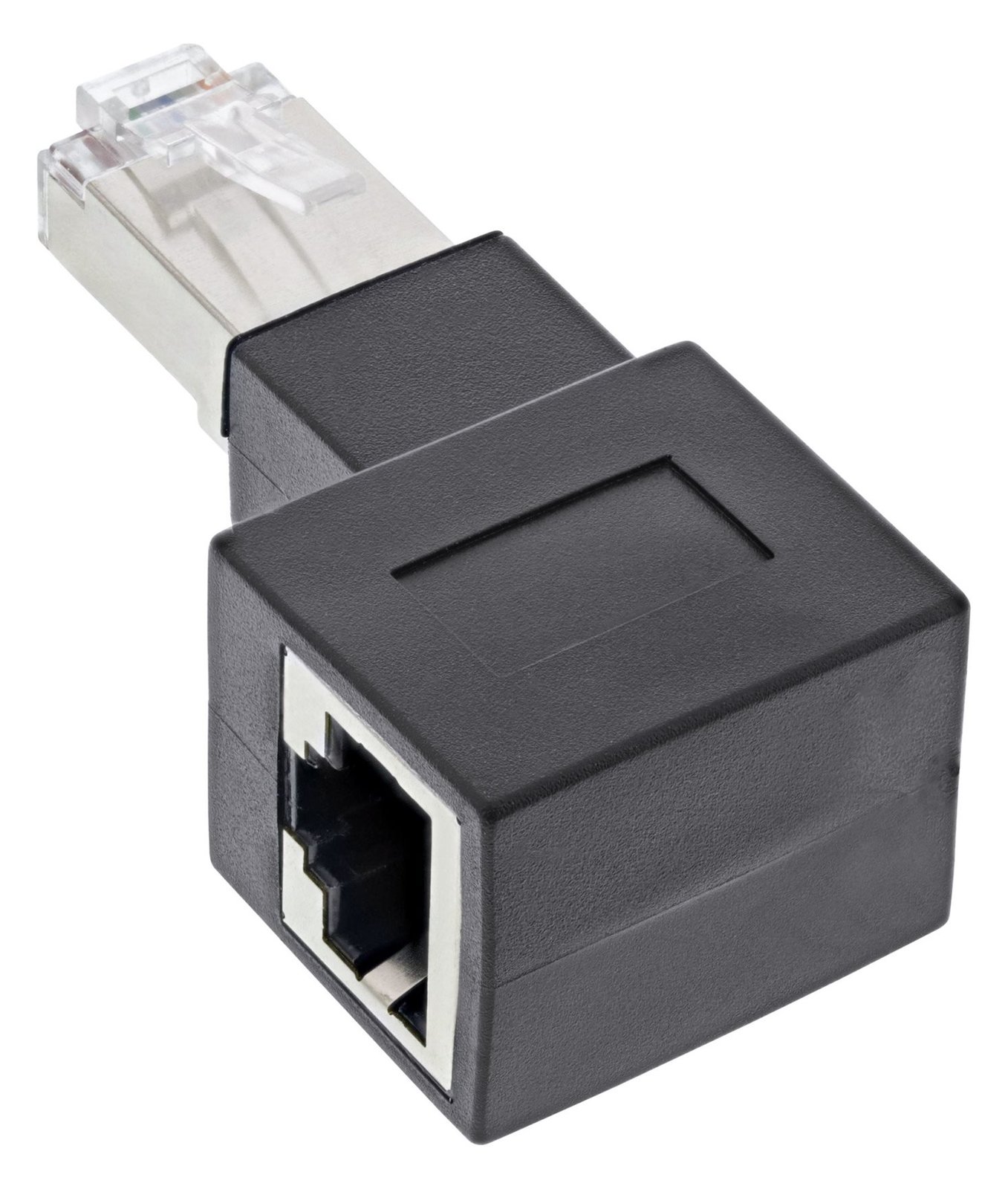 InLine Patchkabel-Adapter Cat.6A - RJ45 Stecker/Buchse - 90° rechts gewinkelt