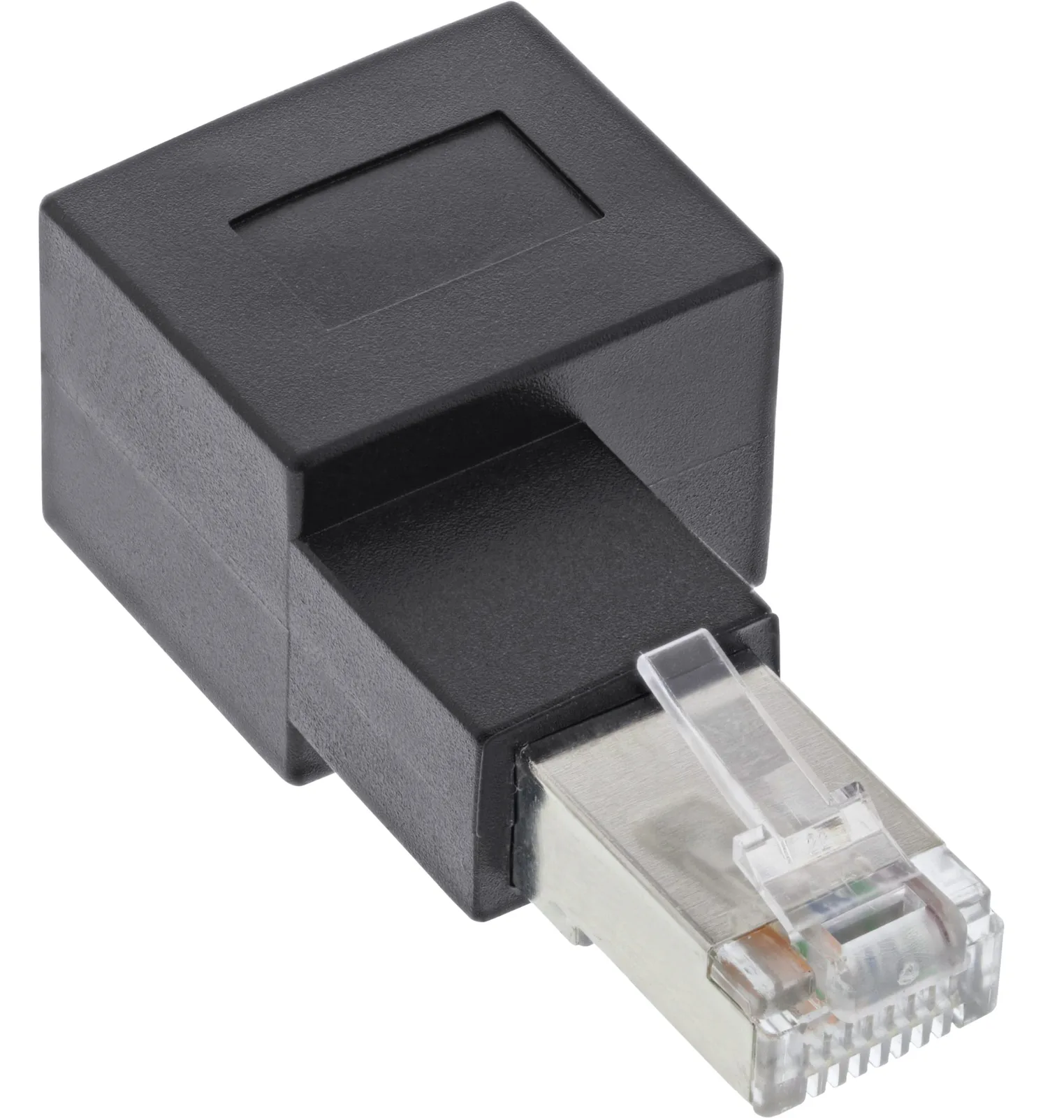 InLine Patchkabel-Adapter Cat.6A - RJ45 Stecker/Buchse - 90° rechts gewinkelt, Ansicht 4
