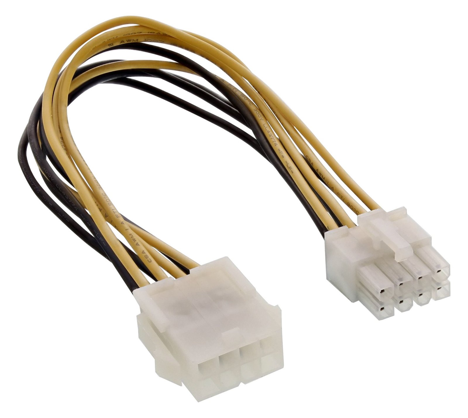 InLine Strom Verlängerung intern - Netzteil zu Mainboard 8pol. ST / BU - 0,20m