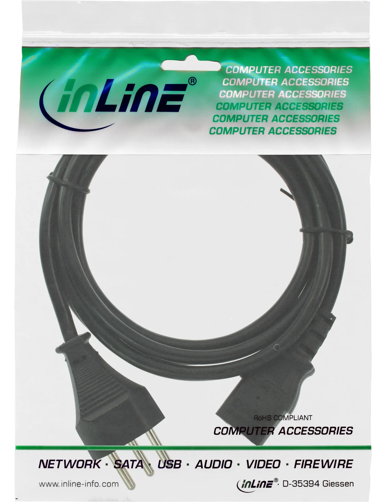 InLine Stromkabel - SEV 1011 (M) zu IEC 60320 C13, Ansicht 3