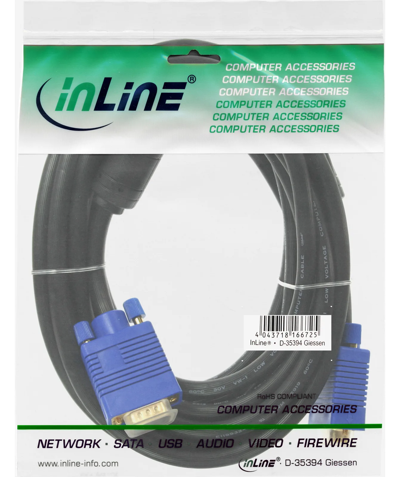 InLine S-VGA Kabel Premium - 15pol HD Stecker / Stecker - schwarz - 3m, Ansicht 4