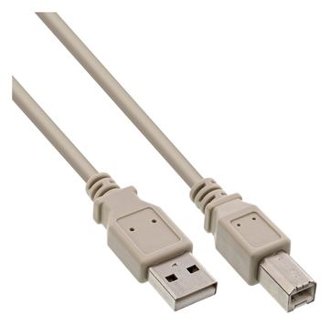 InLine USB 2.0 Kabel - A an B - beige - 2,0m von LumaTech