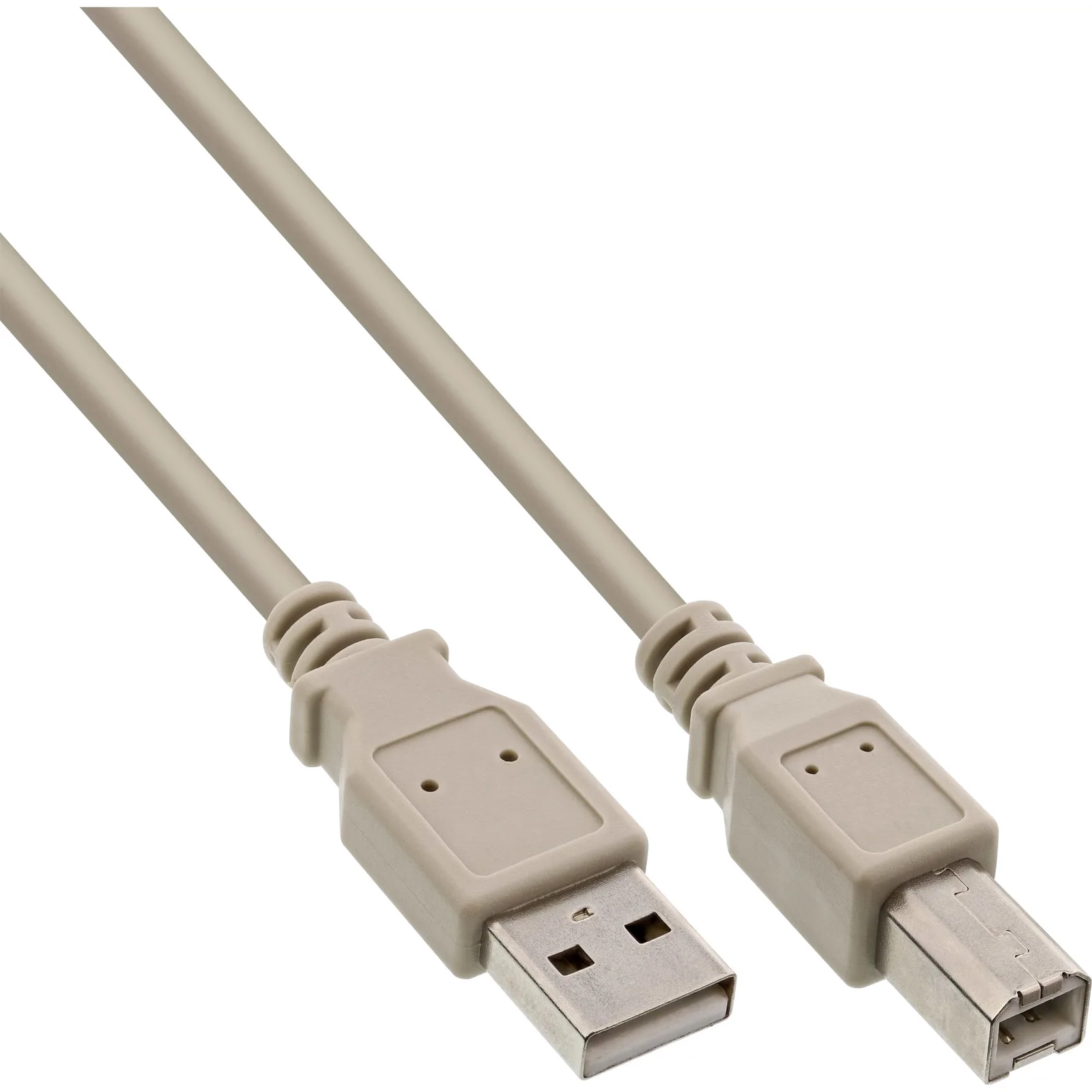 InLine USB 2.0 Kabel - A an B - beige - 2,0m, Ansicht 2