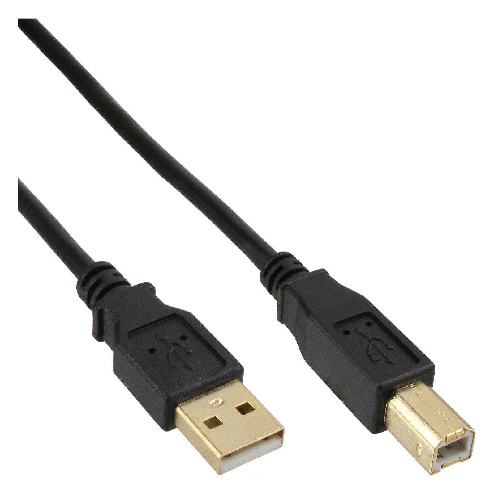 InLine USB 2.0 Kabel - A an B - schwarz - Kontakte gold - 3m von LumaTech