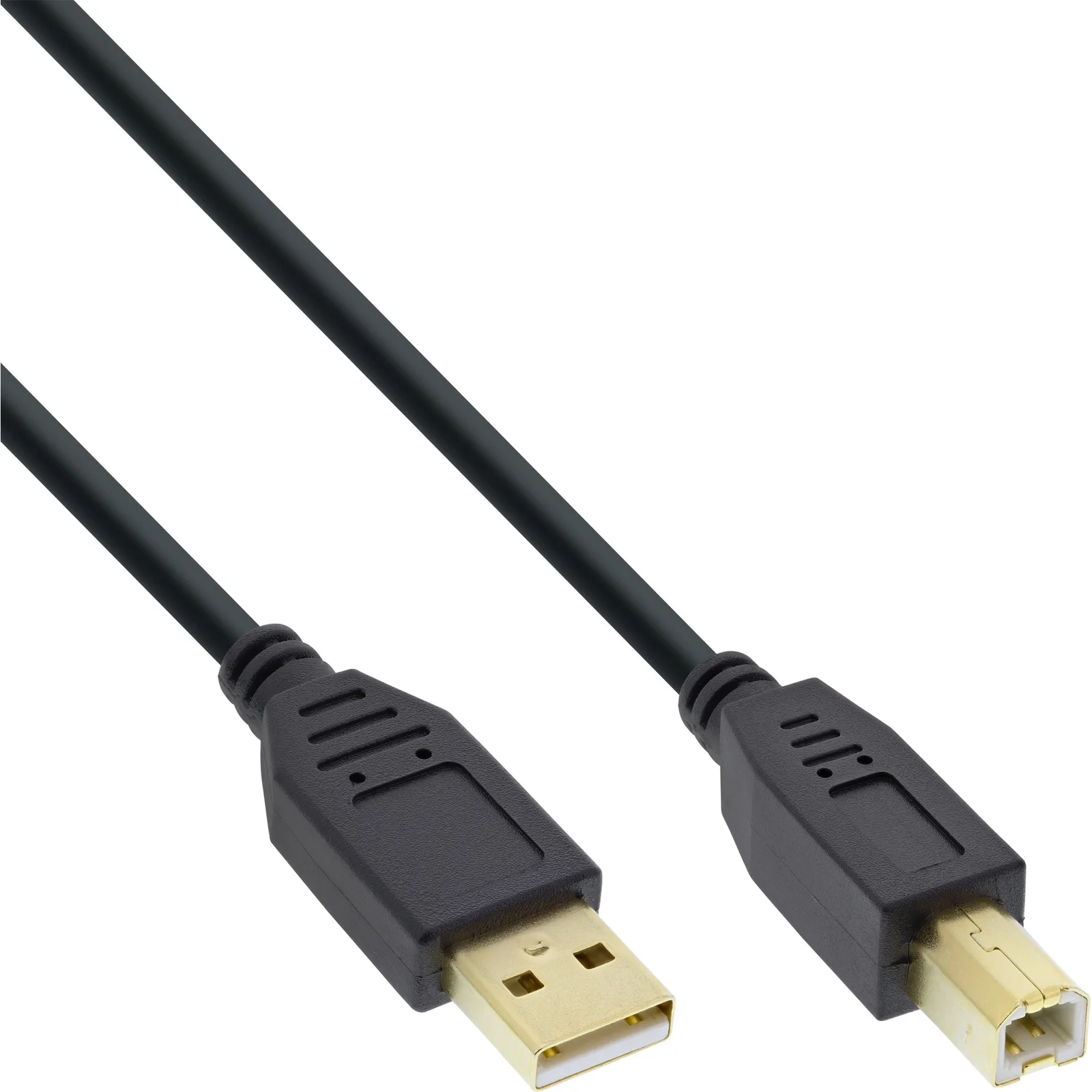 InLine USB 2.0 Kabel - A an B - schwarz - Kontakte gold - 3m, Ansicht 4