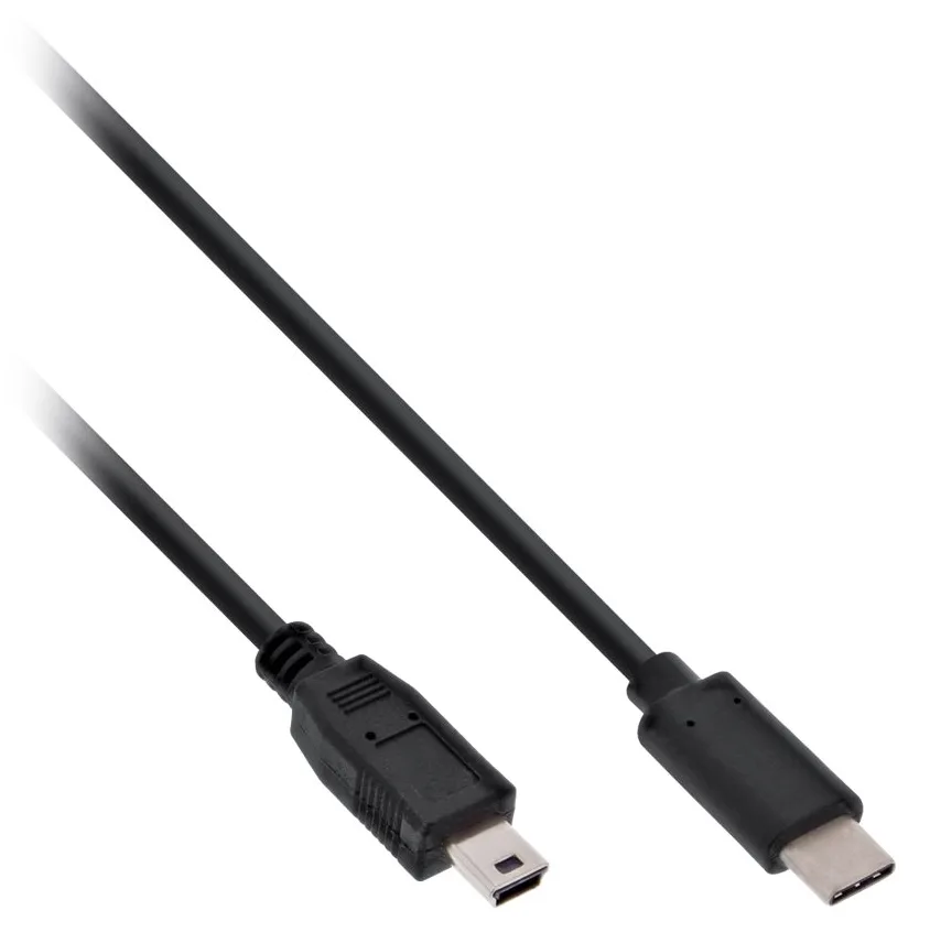 InLine USB 2.0 Kabel - USB-C Stecker an Mini-B Stecker - schwarz - 2m, Ansicht 4