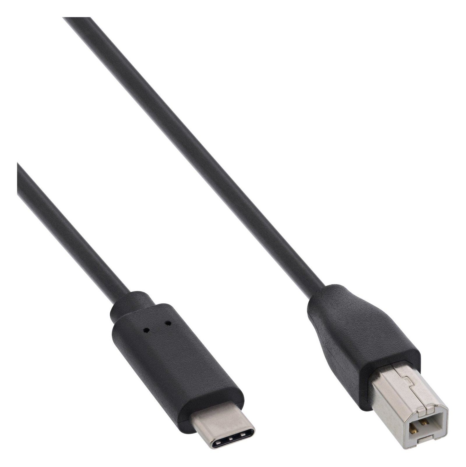 InLine USB 2.0 Kabel - USB-C Stecker an USB-B Stecker - schwarz - 1m von LumaTech