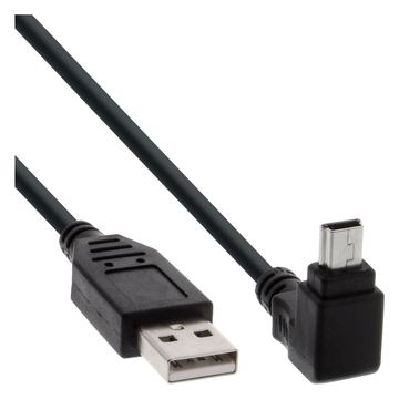 InLine USB 2.0 Mini-Kabel - ST A/Mini-B ST (5pol) oben abgew. 90° - schwarz - 0,5m von LumaTech