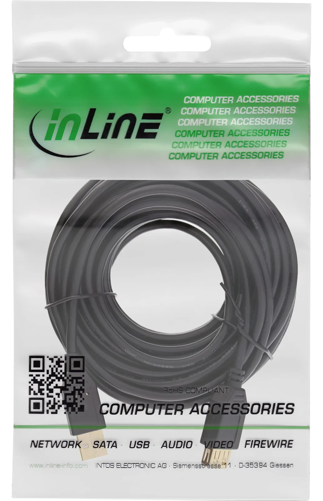 InLine USB 2.0 Verlängerung - ST / BU - Typ A - schwarz - Kontakte gold - 2m, Ansicht 2