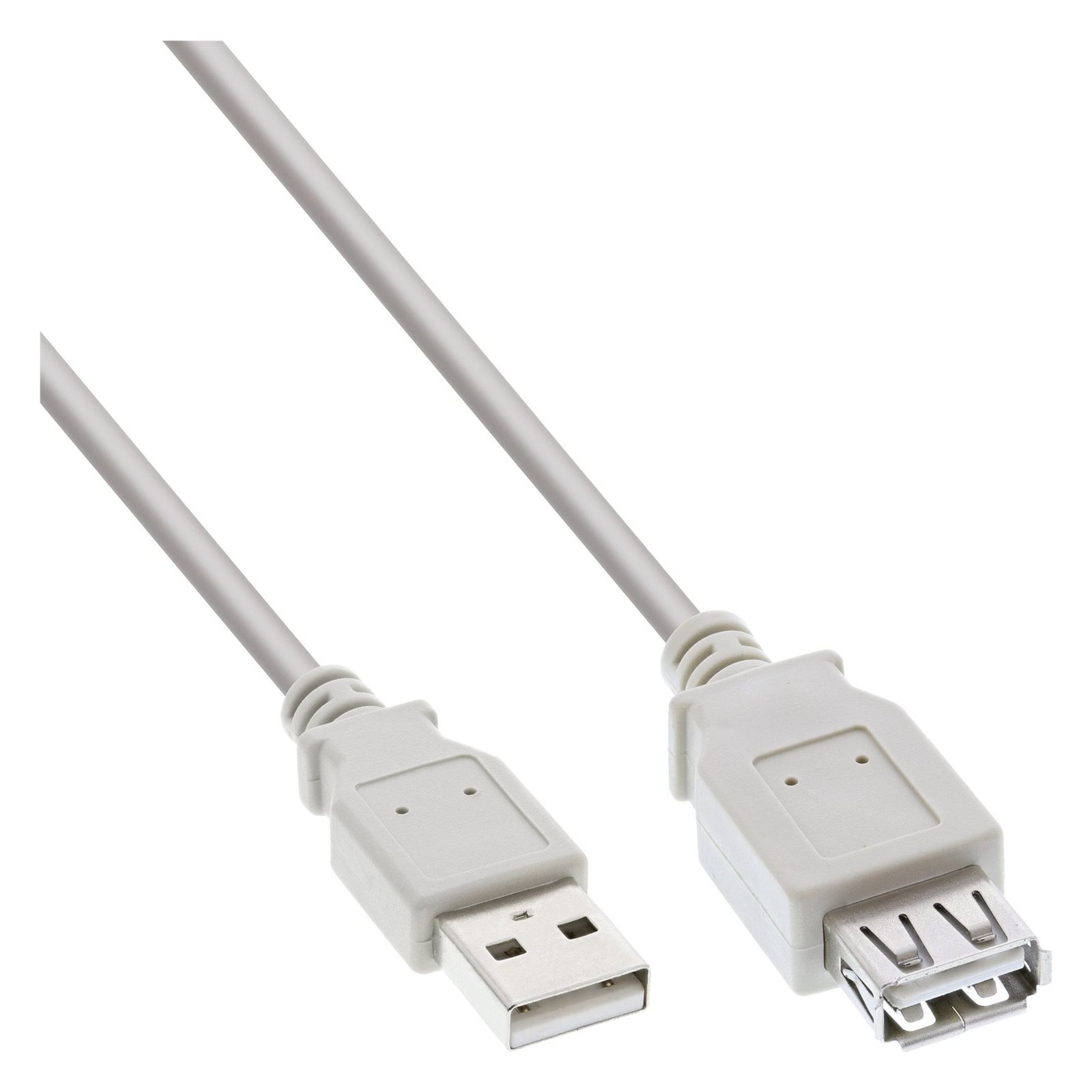 InLine USB 2.0 Verlängerung - Stecker / Buchse - Typ A - beige/grau - 1m von LumaTech