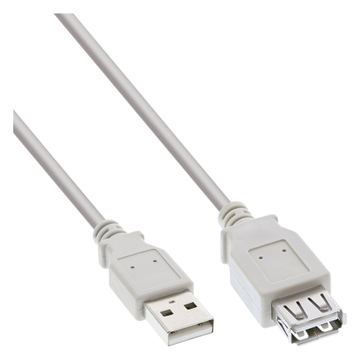 InLine USB 2.0 Verlängerung - Stecker / Buchse - Typ A - beige/grau - 5m von LumaTech