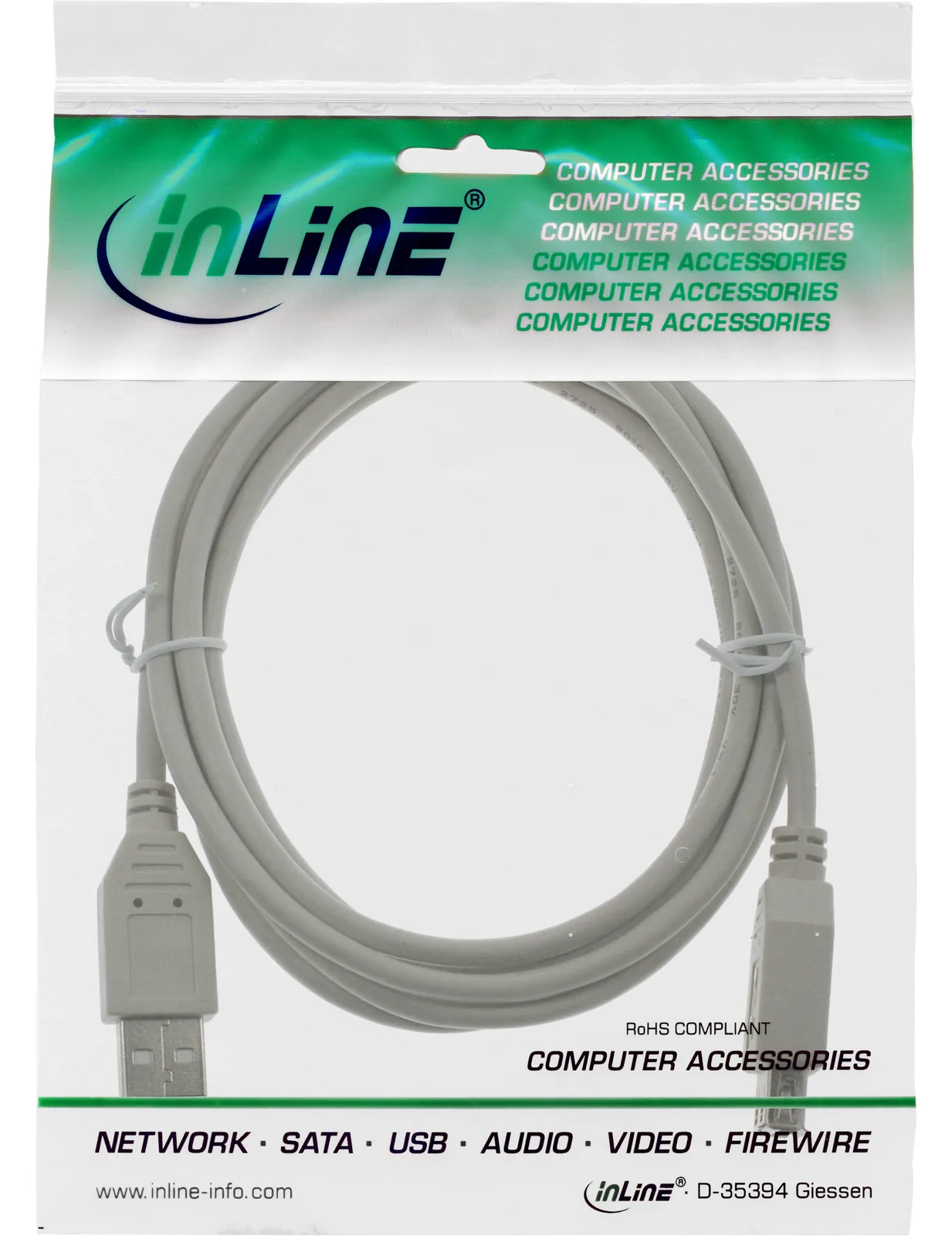 InLine USB 2.0 Verlängerung - Stecker / Buchse - Typ A - beige/grau - 5m, Ansicht 3