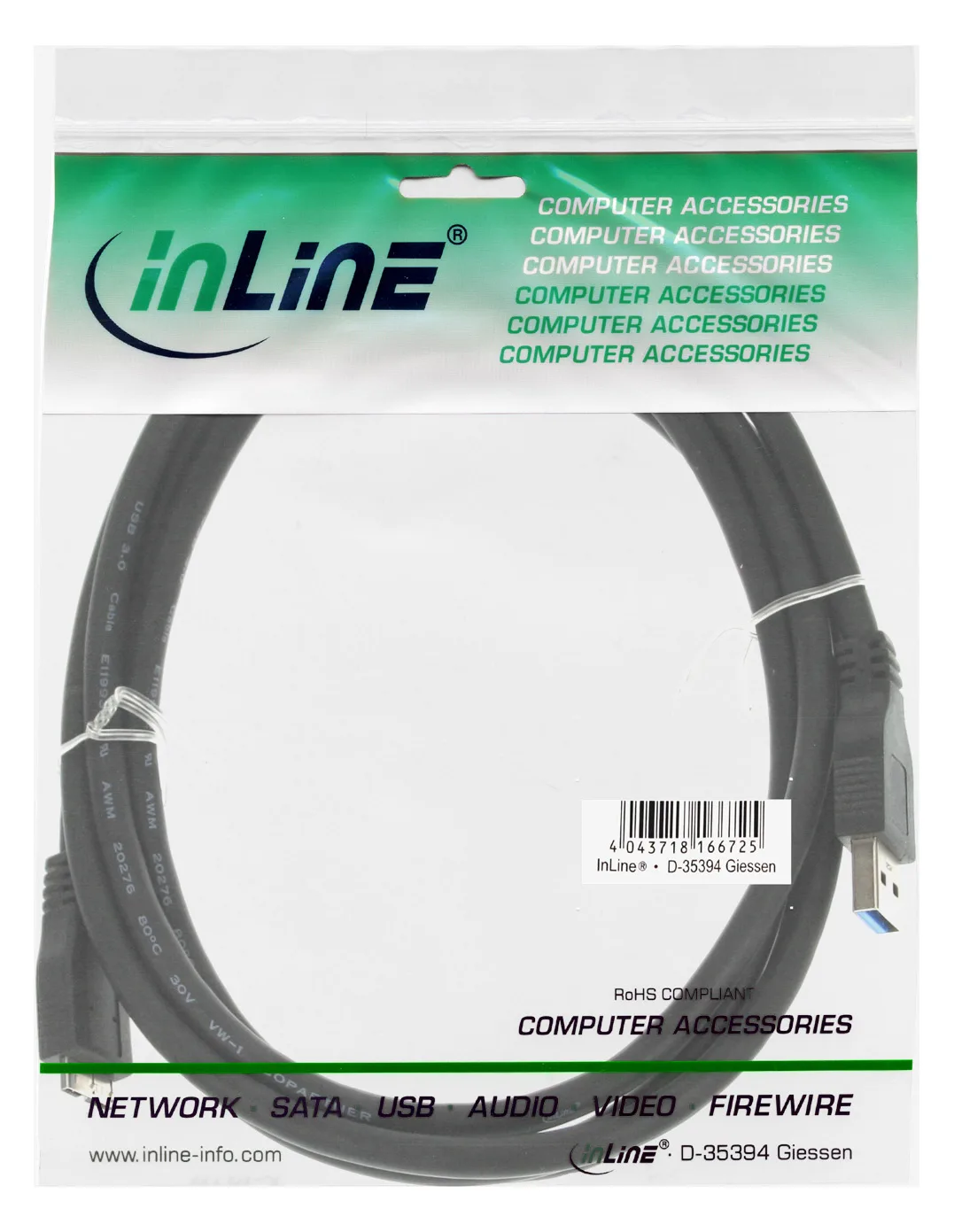 InLine USB 3.2 Gen.1 Kabel - A an Micro B - schwarz - 1m, Ansicht 3
