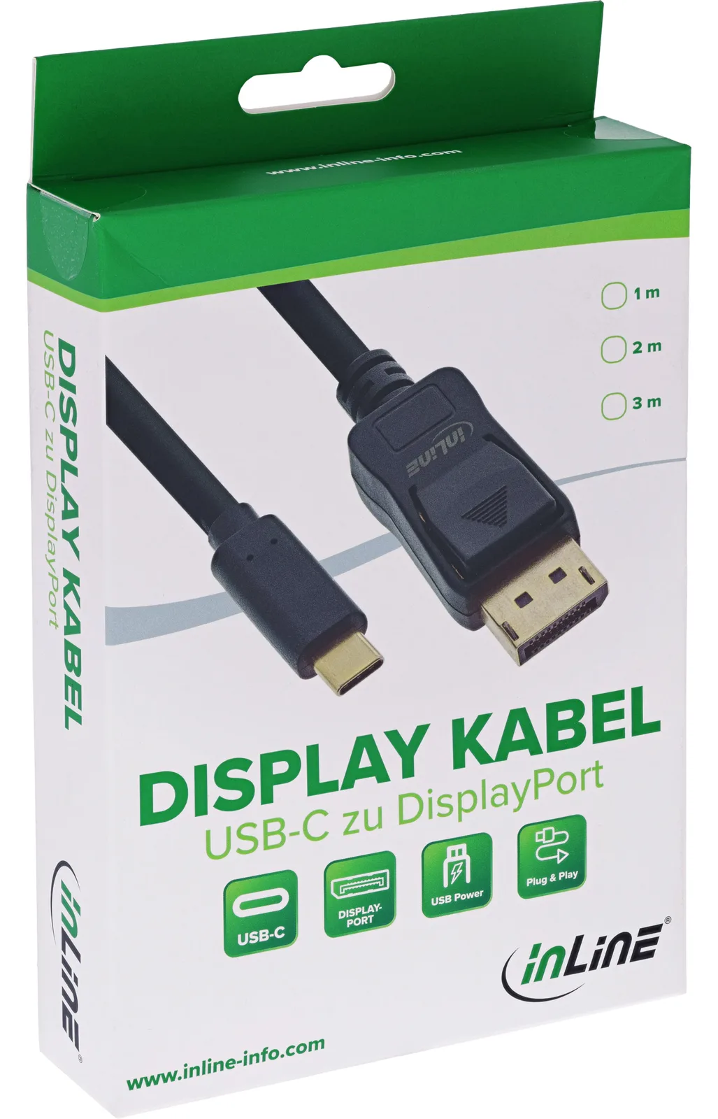 InLine USB Display Kabel - USB-C Stecker zu DisplayPort Stecker - 2m, Ansicht 3