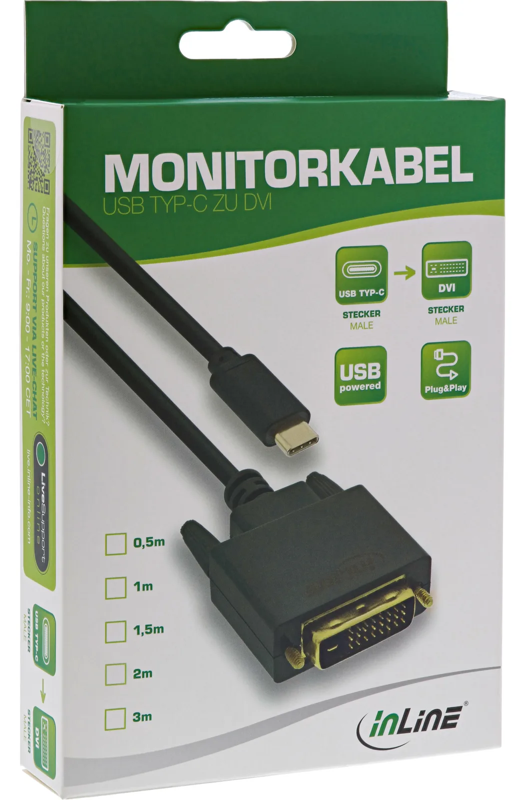 InLine USB Display Kabel - USB-C Stecker zu DVI Stecker - 2m, Ansicht 4