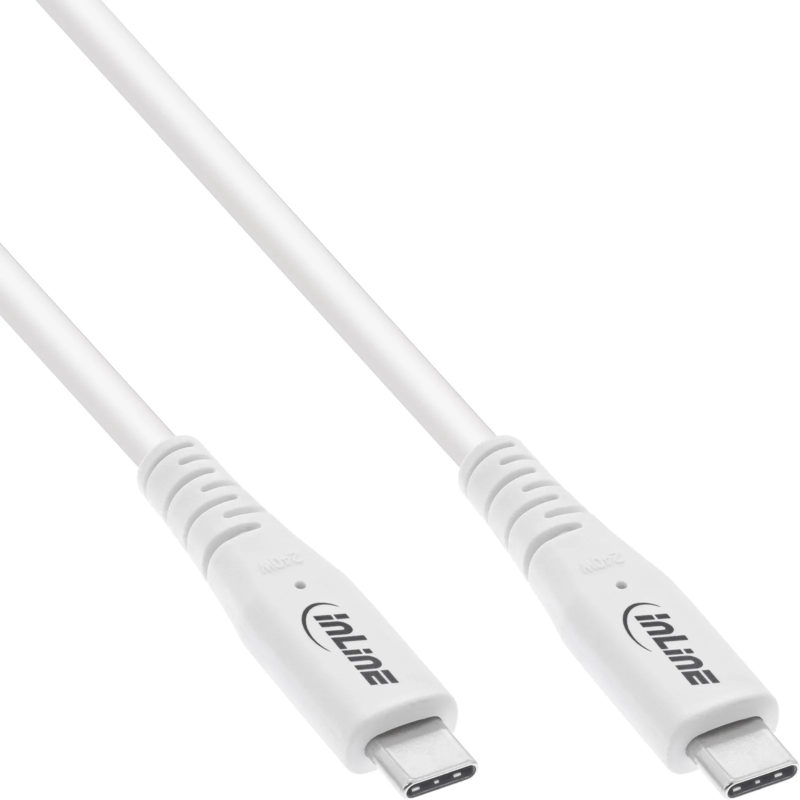 InLine USB4 Kabel - USB-C Stecker/Stecker - PD 240W - 8K60Hz - TPE - weiß - 2m, Ansicht 2