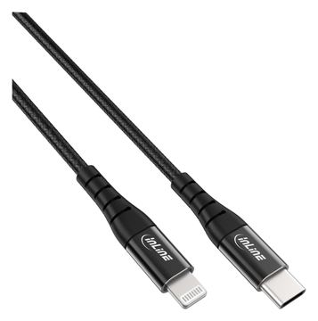 InLine USB-C Lightning Kabel - für iPad - iPhone - iPod - schwarz/Alu - 2m MFi von LumaTech