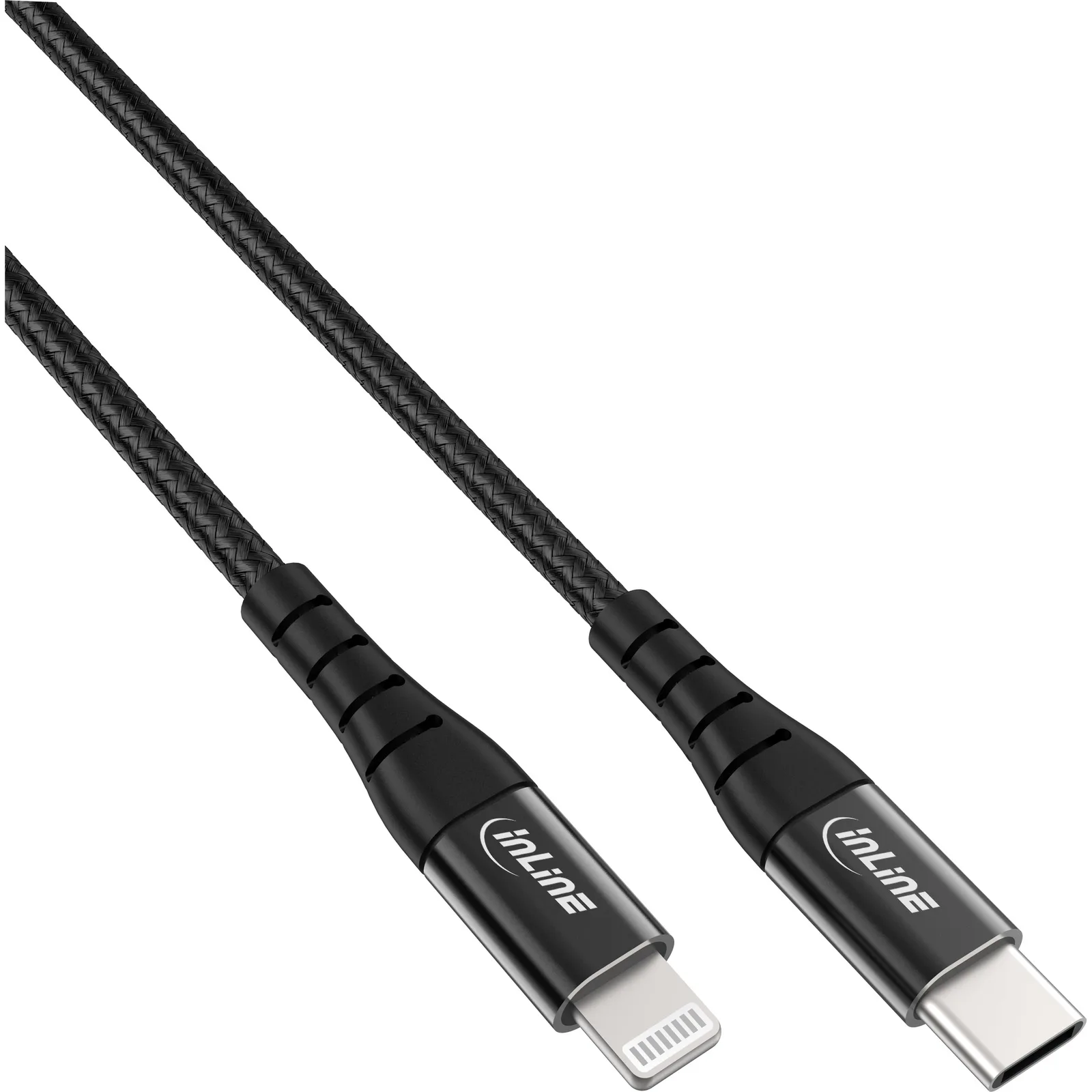 InLine USB-C Lightning Kabel - für iPad - iPhone - iPod - schwarz/Alu - 2m MFi, Ansicht 2