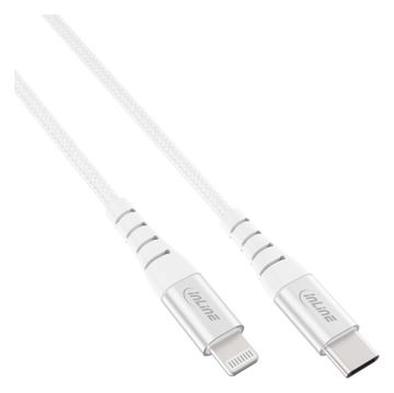 InLine USB-C Lightning Kabel - für iPad - iPhone - iPod - silber/Alu - 2m MFi von LumaTech