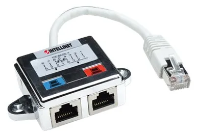 Intellinet 2-Port Cat5-Anschlussteiler, doppelt geschirmt, Zum Aufsplitten eines RJ45-Netzwerkkabels - Netzwerk-Splitter, Ansicht 2