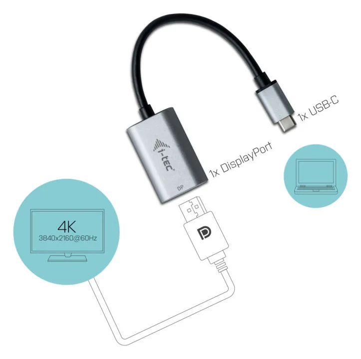 i-tec Externer Videoadapter - USB-C 3.1 - DisplayPort, Ansicht 4
