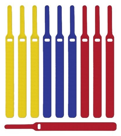 Label-the-cable LTC BASIC STRAPS - Kabelbinder - 17 cm - Blau, Gelb, Rot (Packung mit 10) von LumaTech