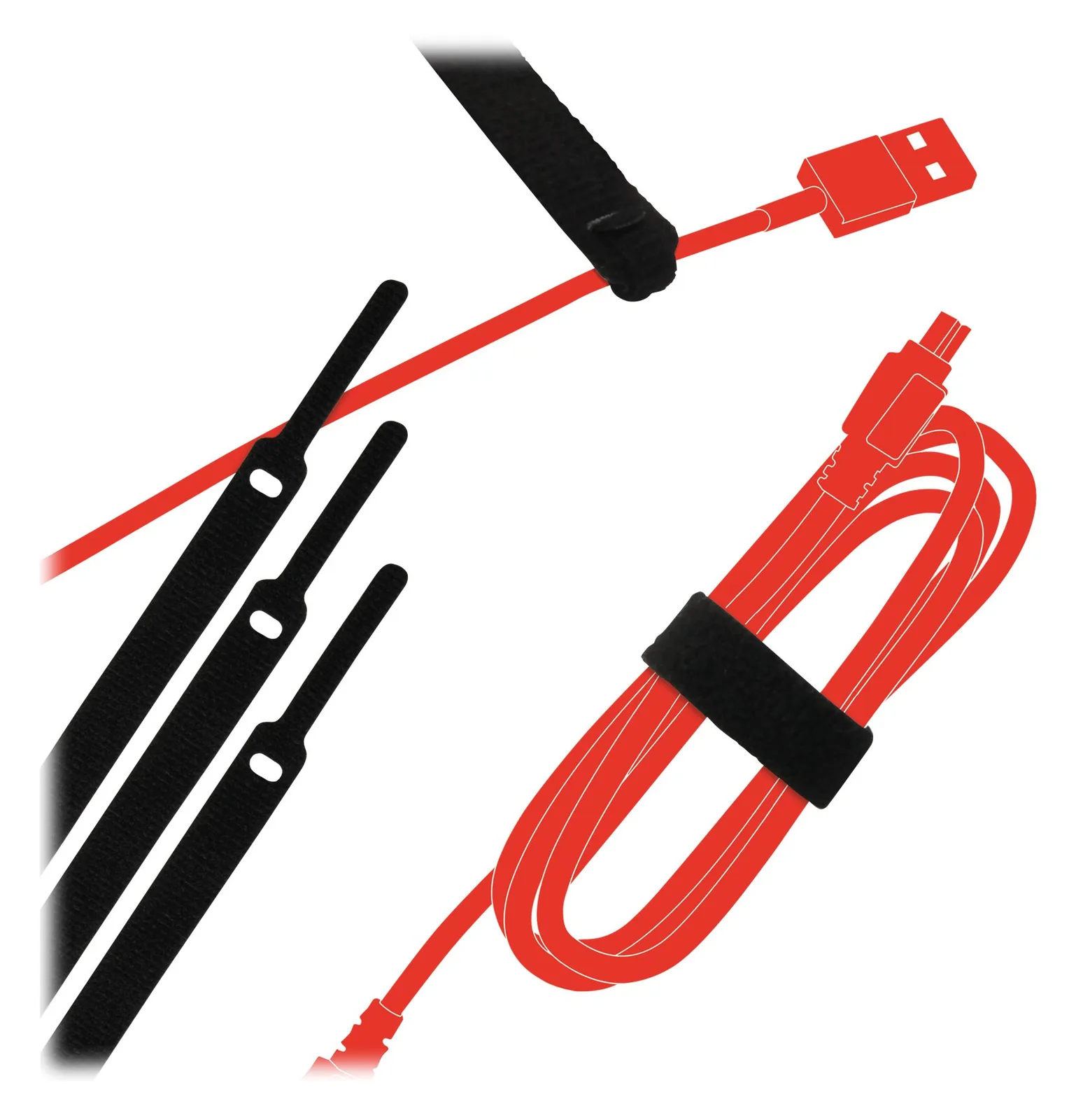 Label-the-cable LTC BASIC STRAPS - Kabelbinder - 17 cm - Schwarz (Packung mit 10), Ansicht 3