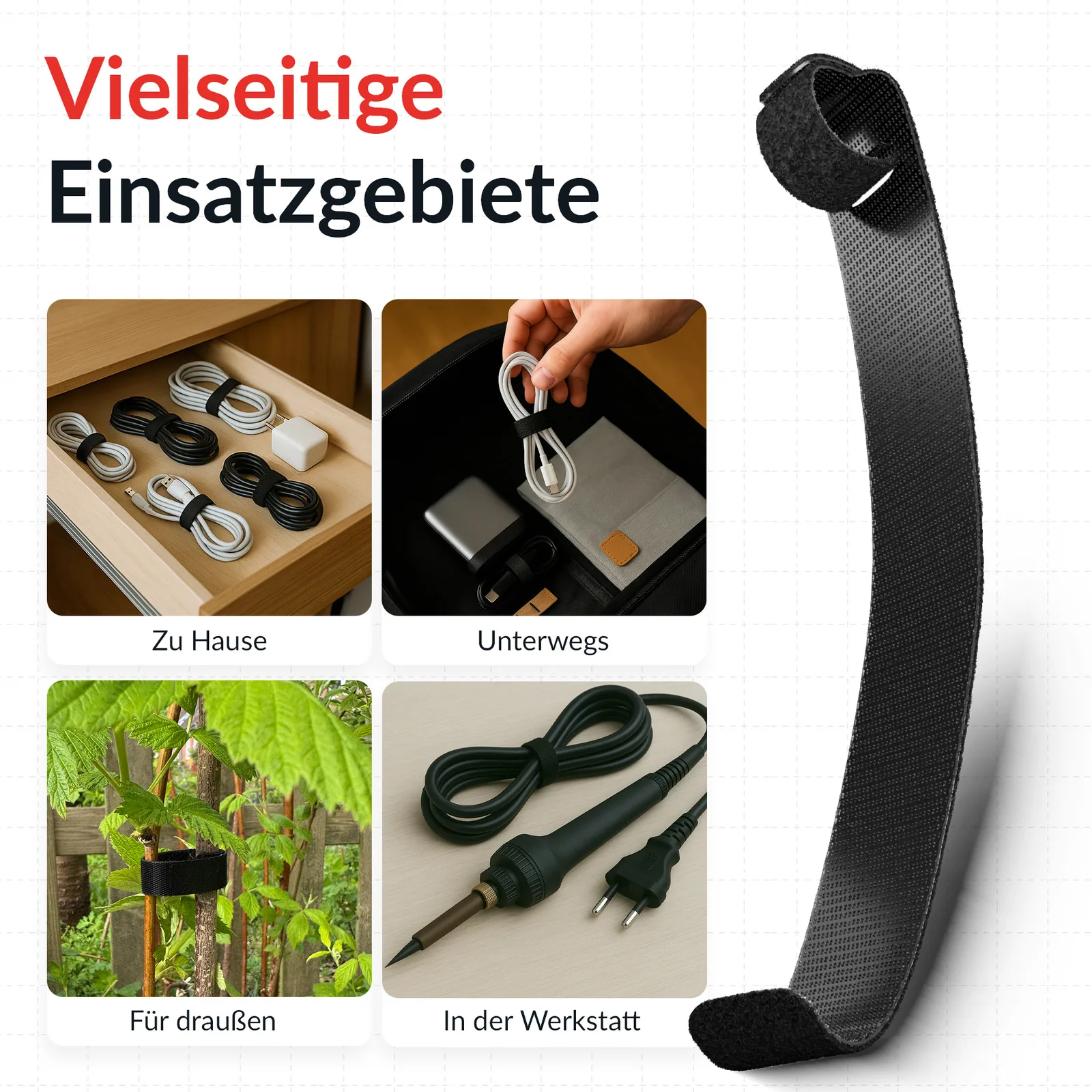 Label-the-cable LTC BASIC STRAPS - Kabelbinder - 17 cm - Schwarz (Packung mit 10), Ansicht 5