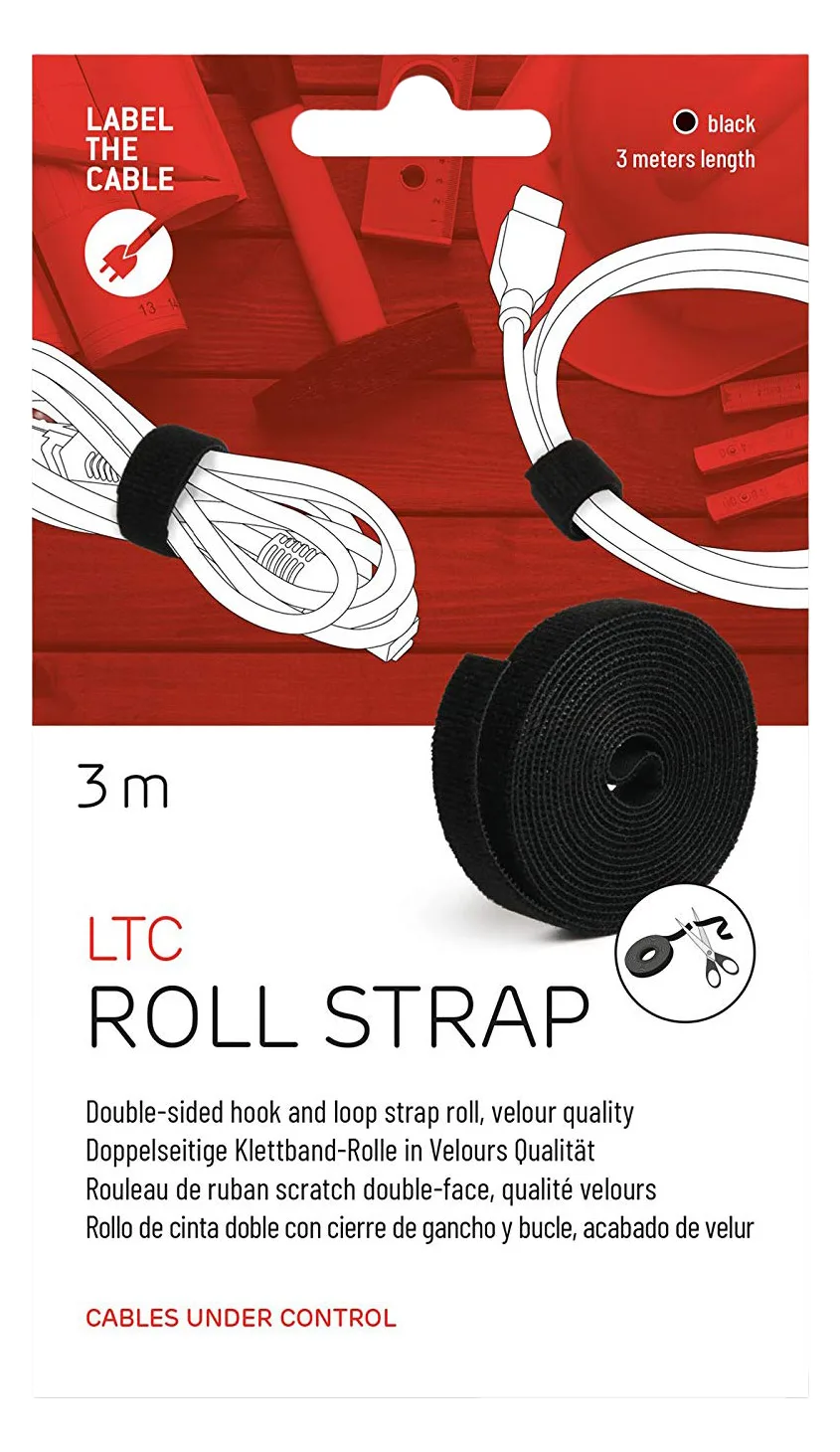 Label-the-cable LTC ROLL STRAP - Klettverschlussstreifen - Schwarz, Ansicht 4