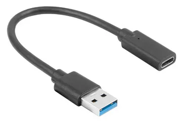 Lanberg AD-UC-UA-03 - 0,15 m - USB type A - USB Typ-C - USB 3.2 Gen 1 (3.1 Gen 1) - 5000 Mbit/s - Schwarz, Ansicht 3
