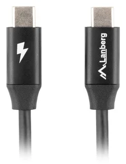 Lanberg CA-CMCM-40CU-0005-BK - 0,5 m - USB C - USB C - USB 2.0 - 0,48 Gbit/s - Schwarz, Ansicht 2