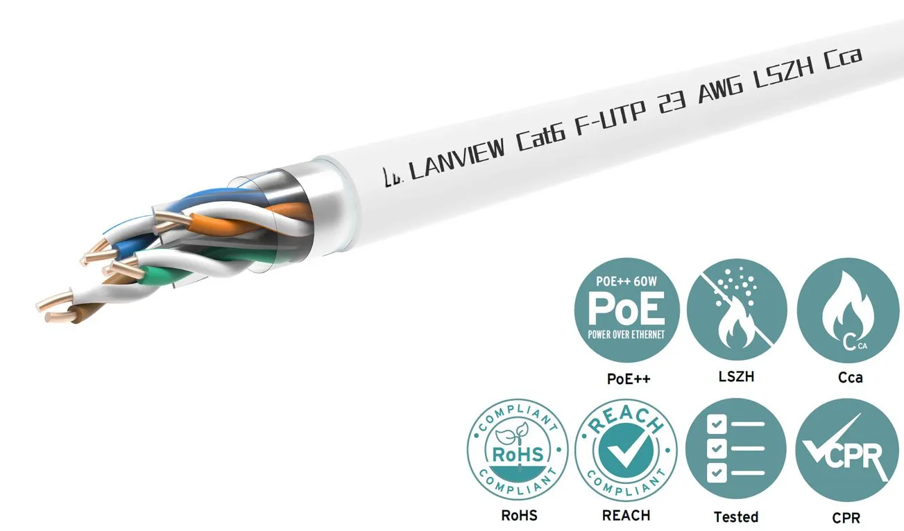 Lanview Cat6 F-UTP Network Cable 4x2xAWG23 LSZH white - Kabel - Netzwerk, Ansicht 4