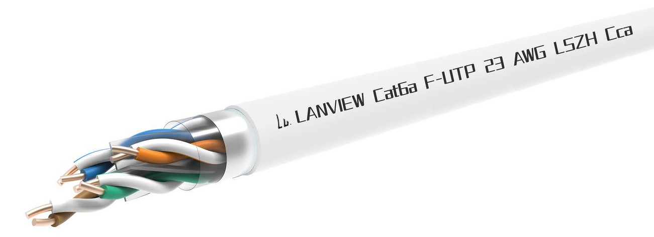 Lanview Cat6a F-UTP 4x2xAWG23 LSZH white Fire Class Cca - Digital/Daten - CAT 6a