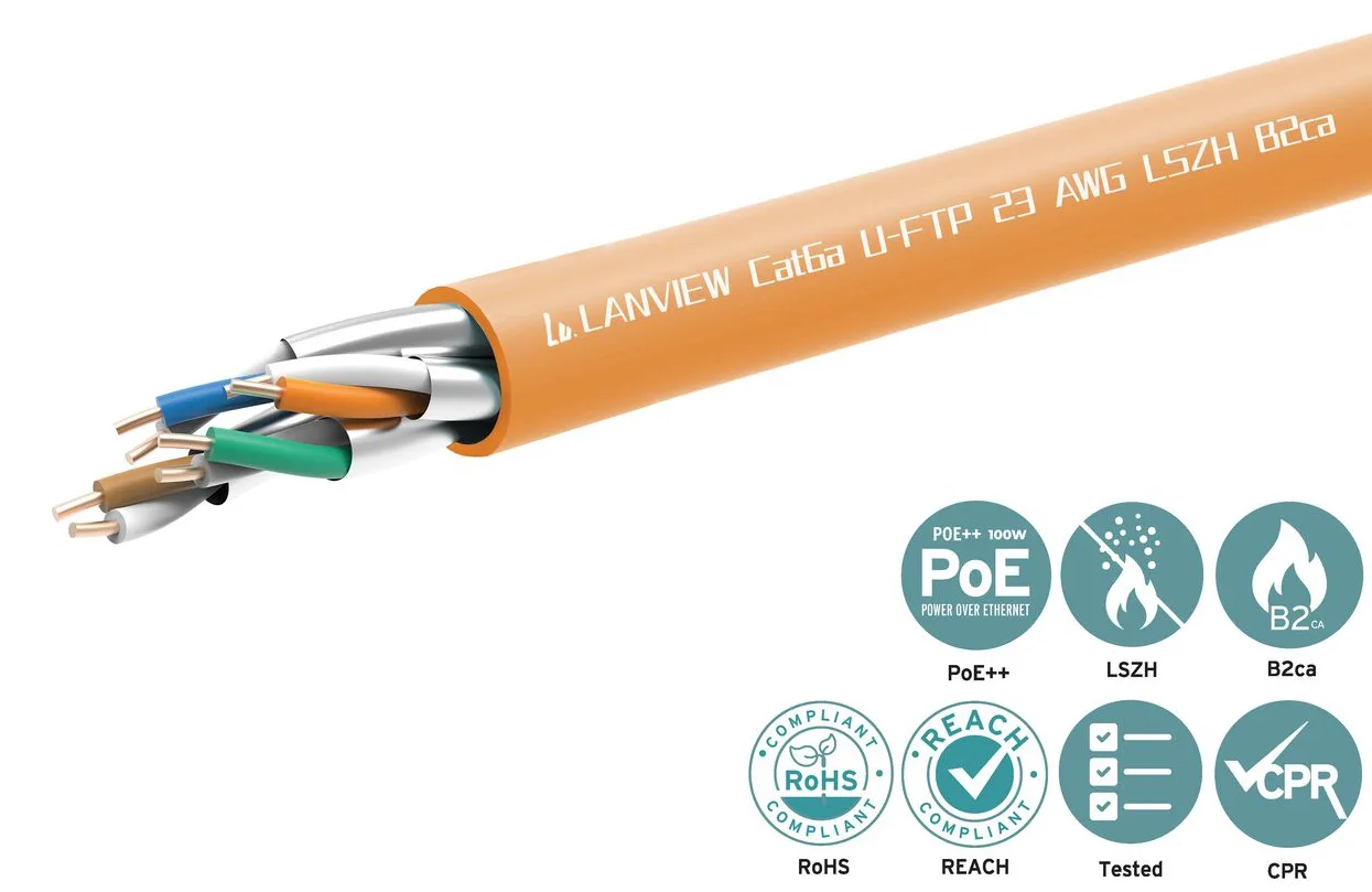 Lanview LVN122153 - 305 m - Cat6a - Orange, Ansicht 2