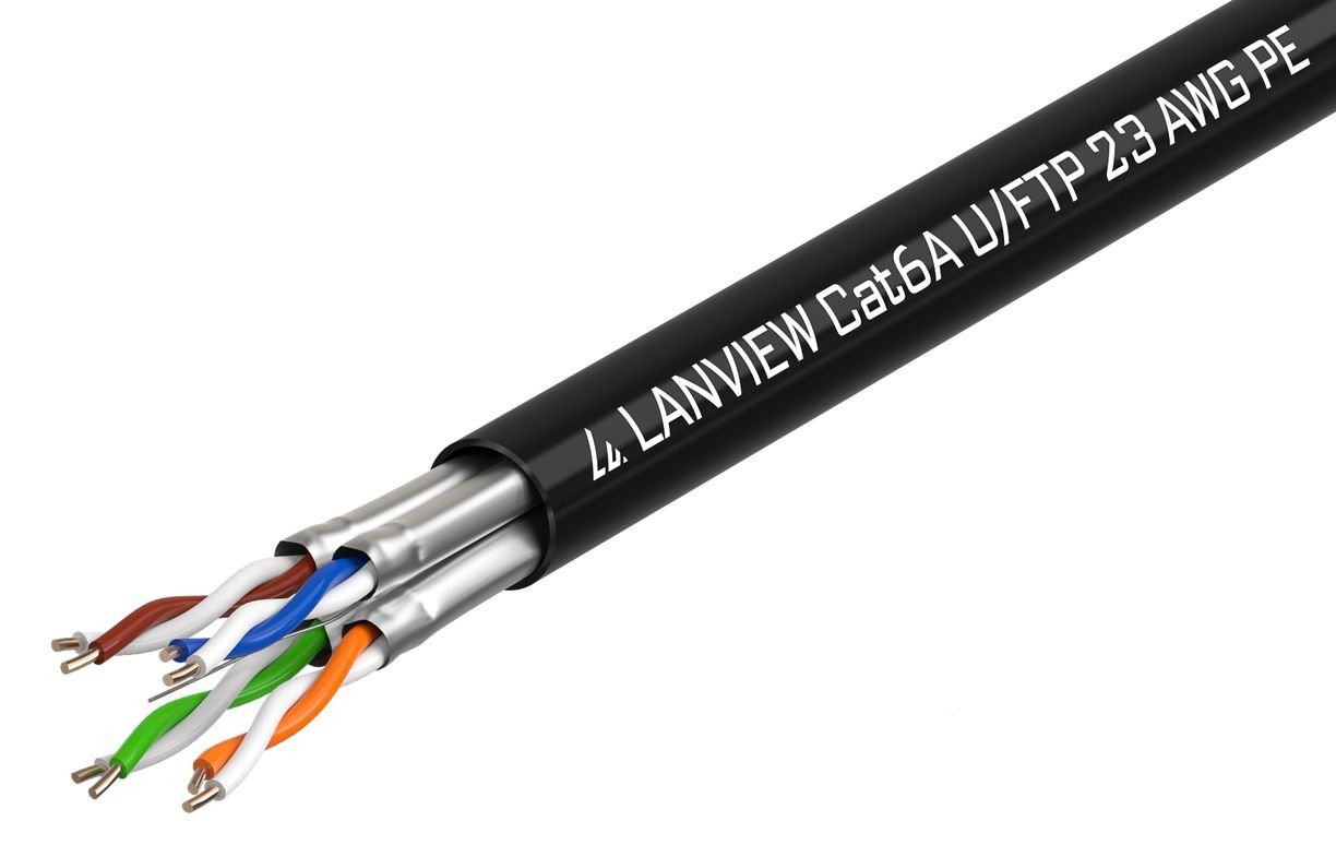Lanview LVN122445 - 500 m - Cat6a - U/UTP (UTP) - Schwarz