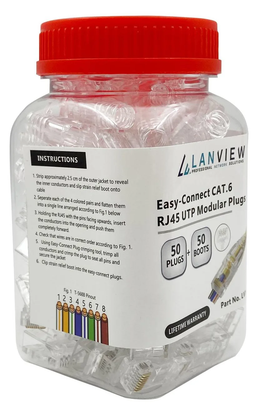 Lanview LVN125305 - RJ45 - Transparent - Männlich - Gerade - Cat6 - U/UTP (UTP), Ansicht 2