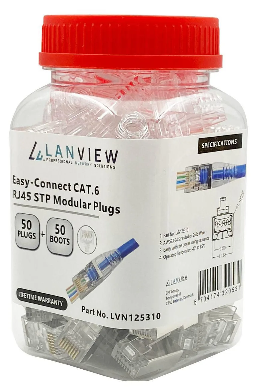 Lanview LVN125310 - RJ45 - Transparent - Männlich - Gerade - Cat6 - S/UTP (STP), Ansicht 3